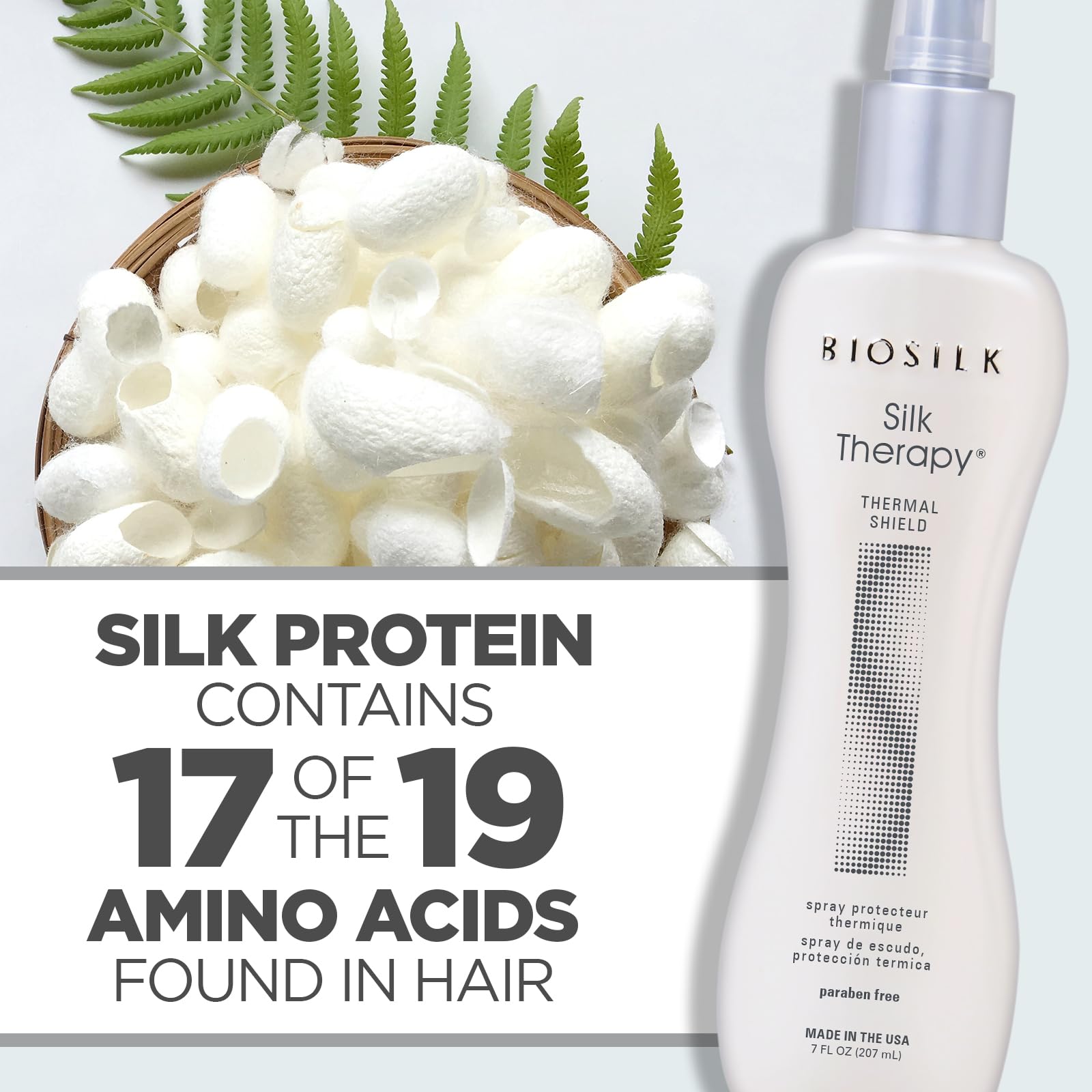 Formule BioSilk sans sulfates et parabènes pour cheveux plus sains.