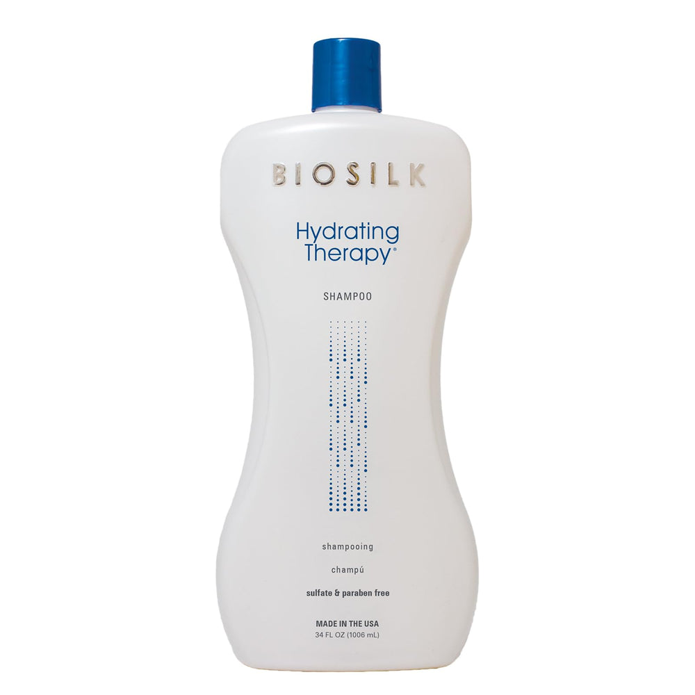 BioSilk Shampoing hydratant en bouteille, pratique et nourrissant.