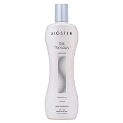 BioSilk Shampoing Thérapie Soie — bouteille, lavage doux qui rend les cheveux souples et brillants