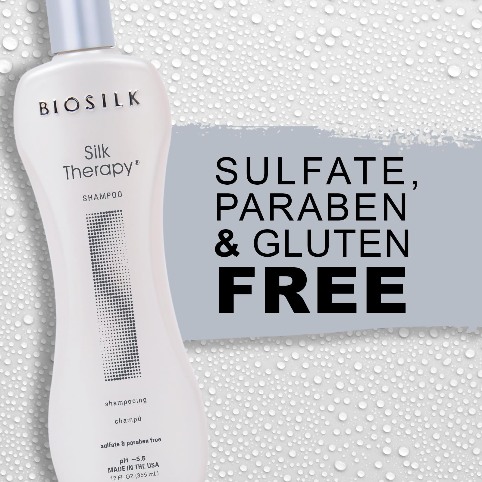 BioSilk Shampoing Thérapie Soie — texture soyeuse qui caresse les cheveux pendant le lavage