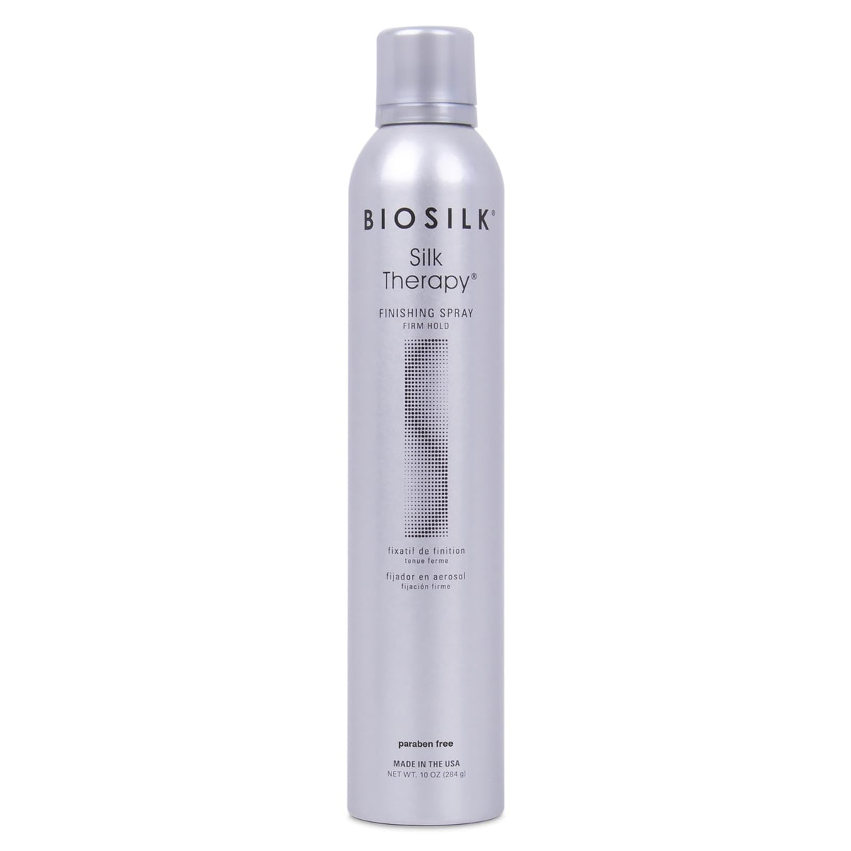 BioSilk Silk Therapy Finishing Spray bouteille vue, tenue longue duree et brillance