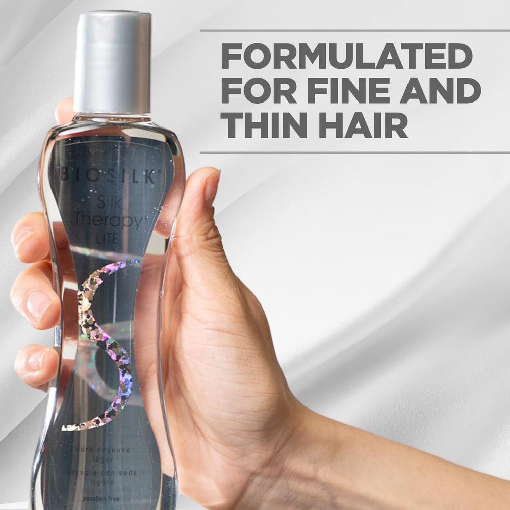BioSilk Silk Therapy Lite: application sur cheveux pour lisser les longueurs.