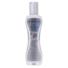 BioSilk Silk Therapy Lite — bouteille visible avec effet lissant sur cheveux fins.