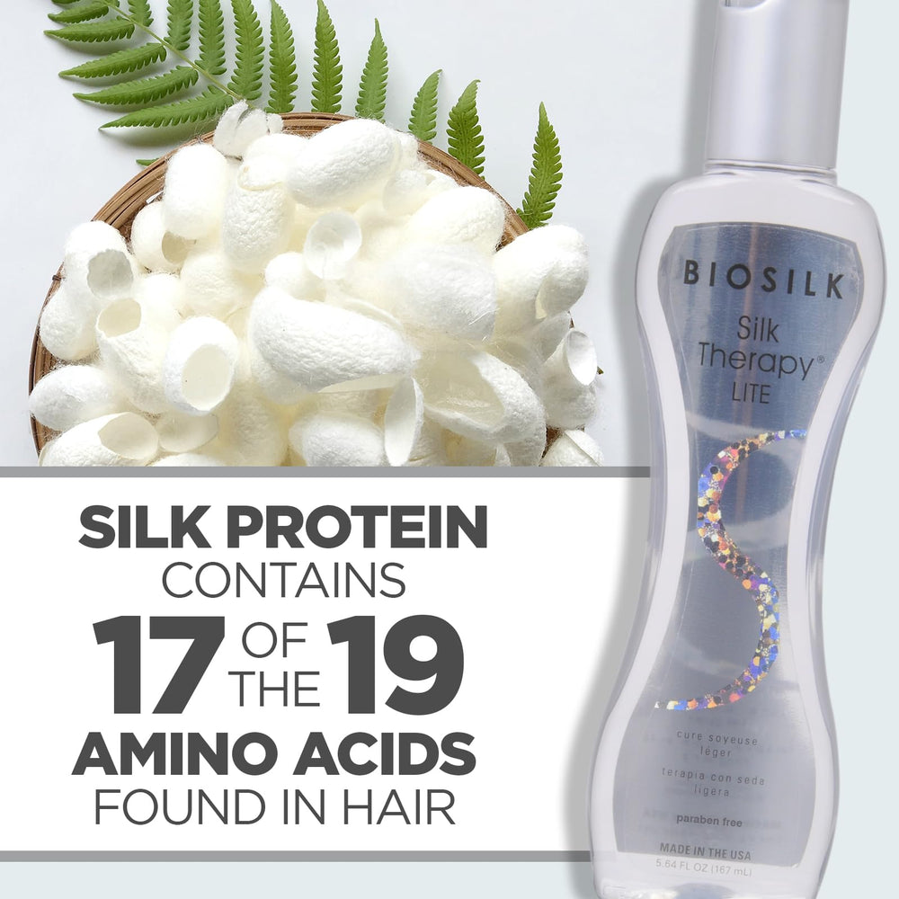 BioSilk Silk Therapy Lite — flacon pratique pour routine capillaire.