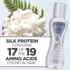 BioSilk Silk Therapy Lite: etiquette soignée, produit sûr pour cheveux fins.