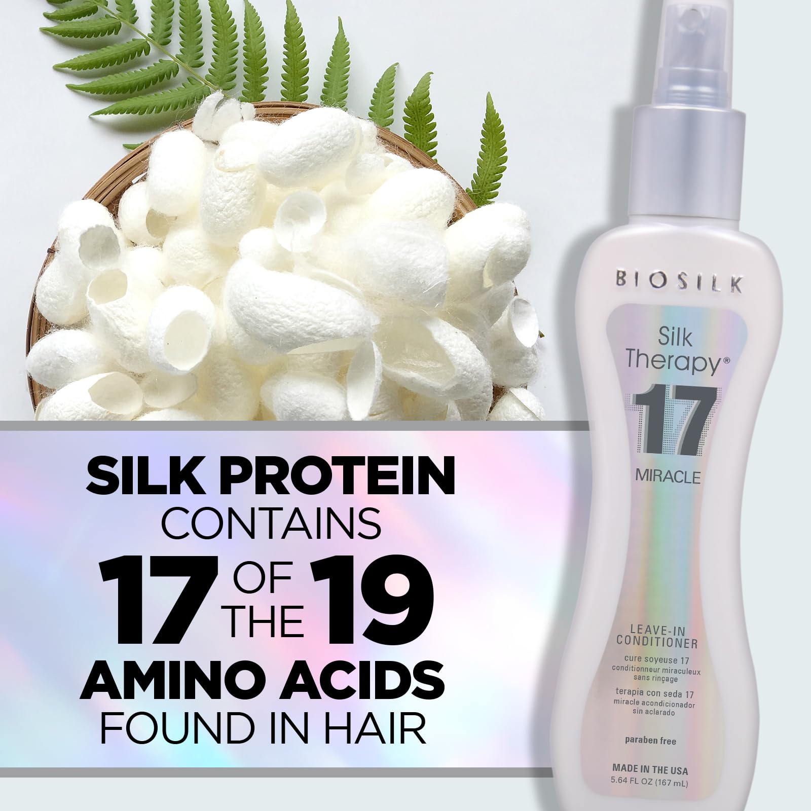 BioSilk Silk Therapy Miracle 17, contrôle du frizz pour cheveux maniables