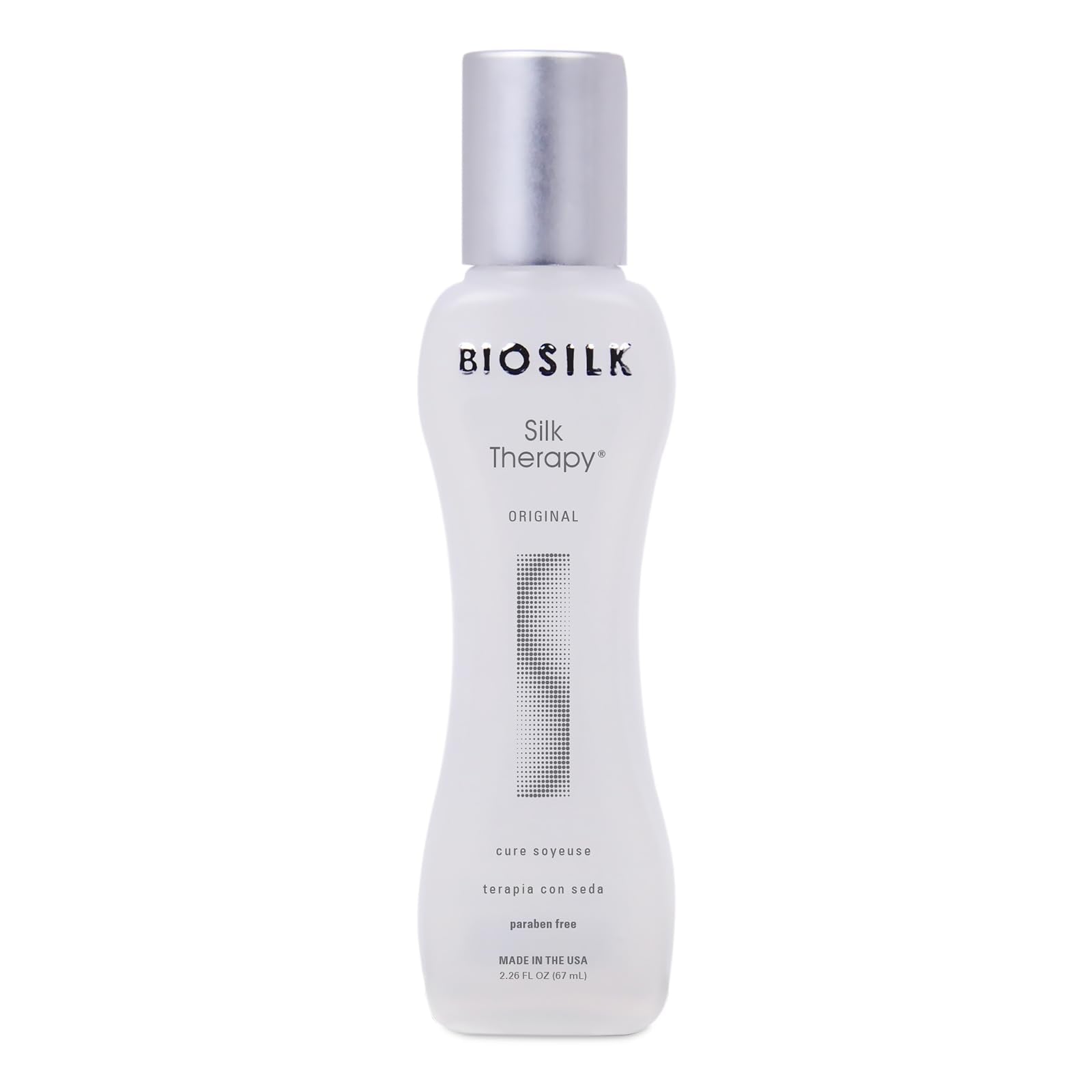 BioSilk Silk Therapy Original – bouteille, offre une réparation légère et une brillance naturelle.