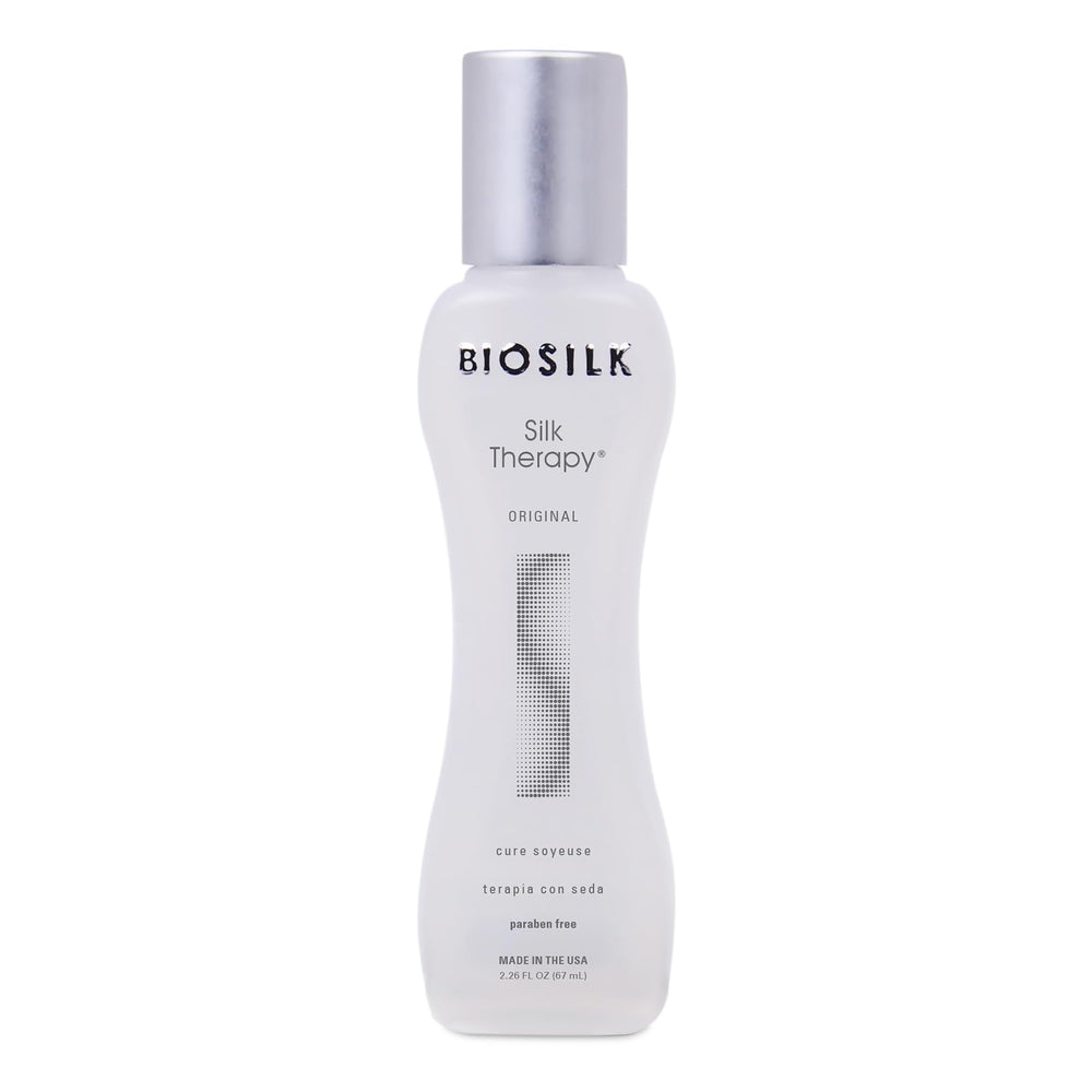 BioSilk Silk Therapy Original – bouteille, offre une réparation légère et une brillance naturelle.