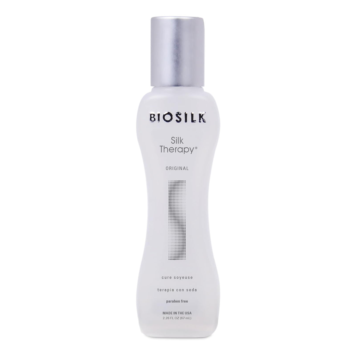 BioSilk Silk Therapy Original – bouteille, offre une réparation légère et une brillance naturelle.