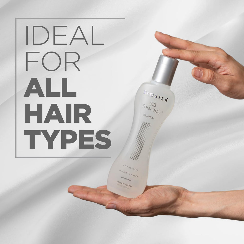 BioSilk Silk Therapy Original – texture satinée sans résidu après utilisation.