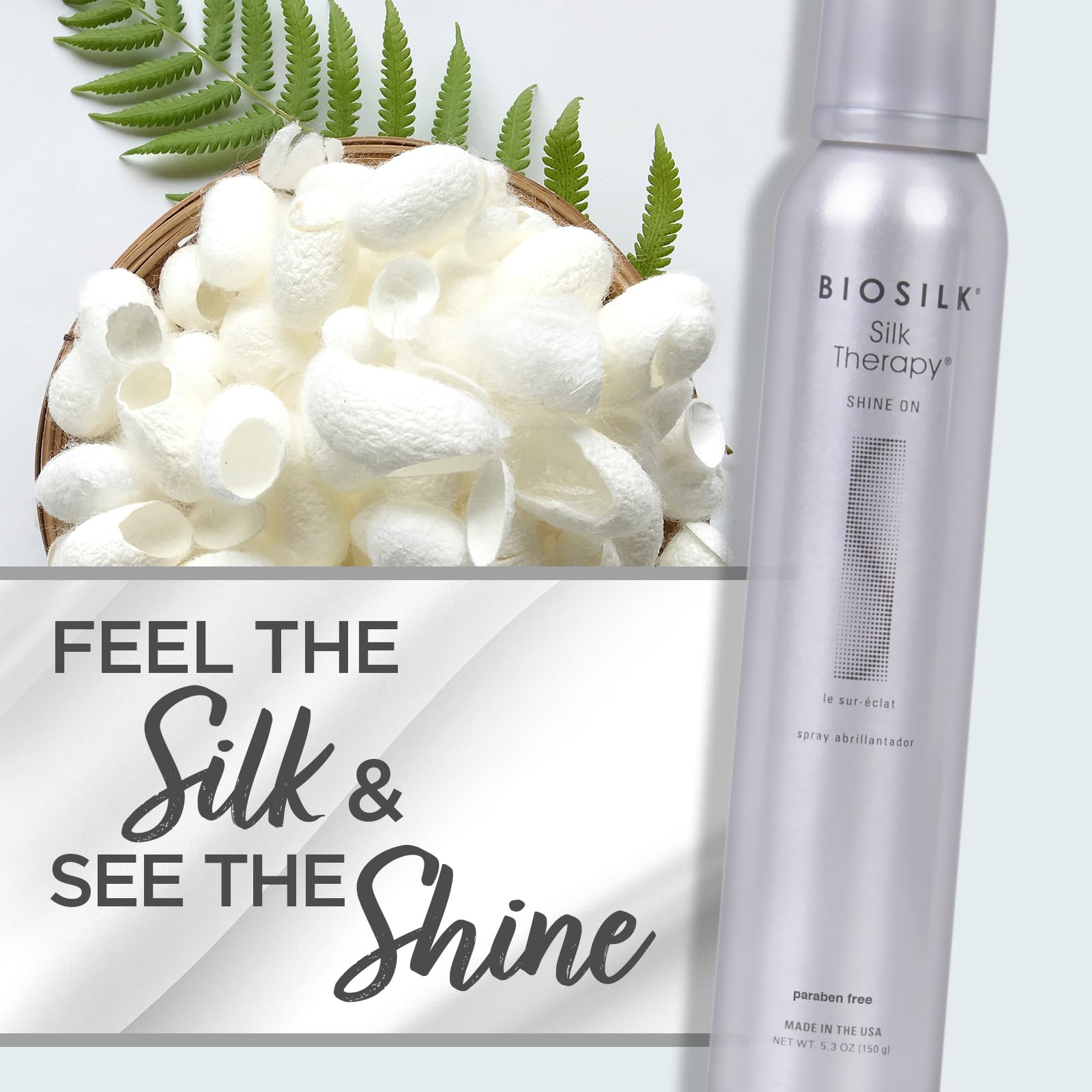 BioSilk Silk Therapy Shine On, apport-brillance rapide après chaque utilisation.