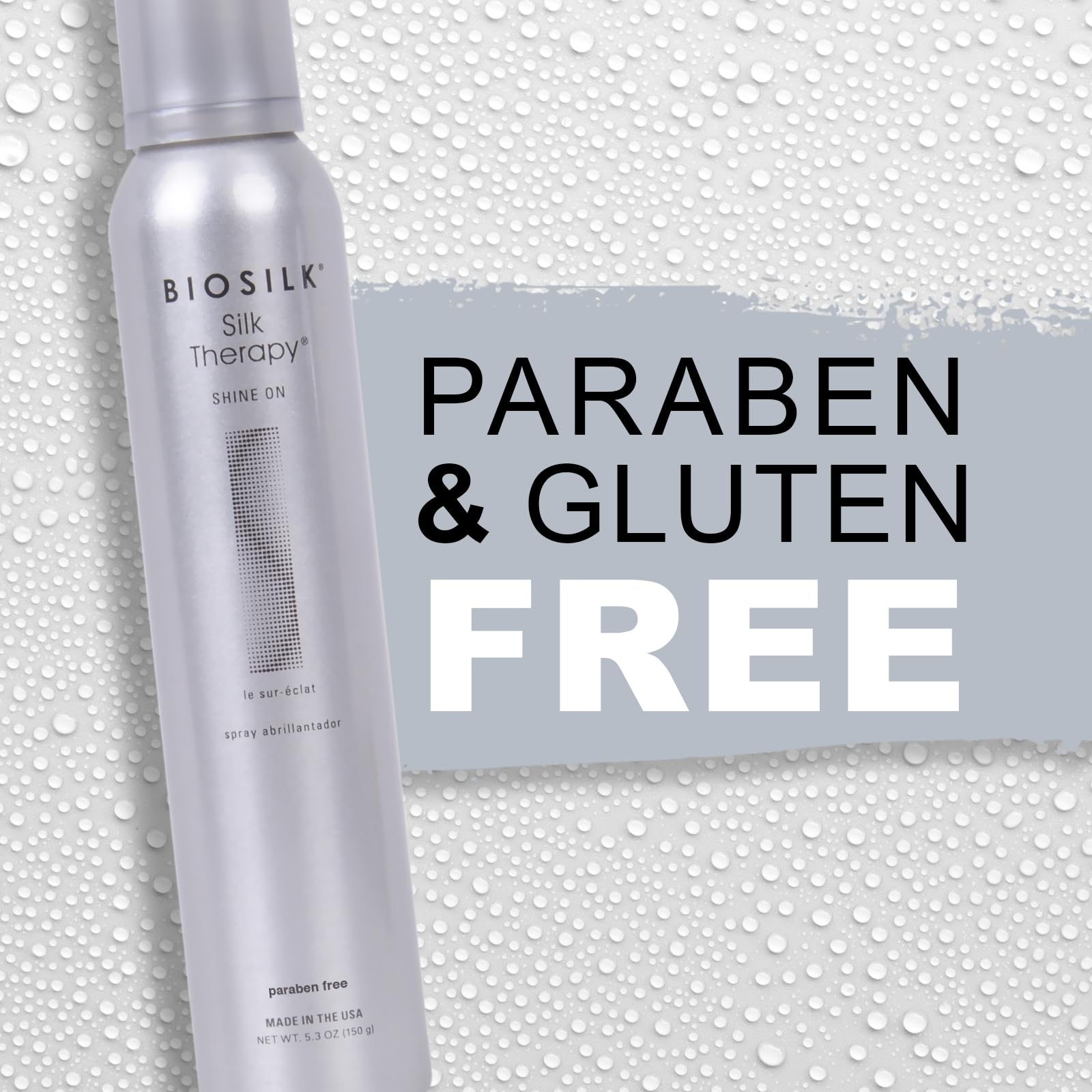 BioSilk Silk Therapy Shine On, coiffage-quotidien pour cheveux lisses et faciles à coiffer.
