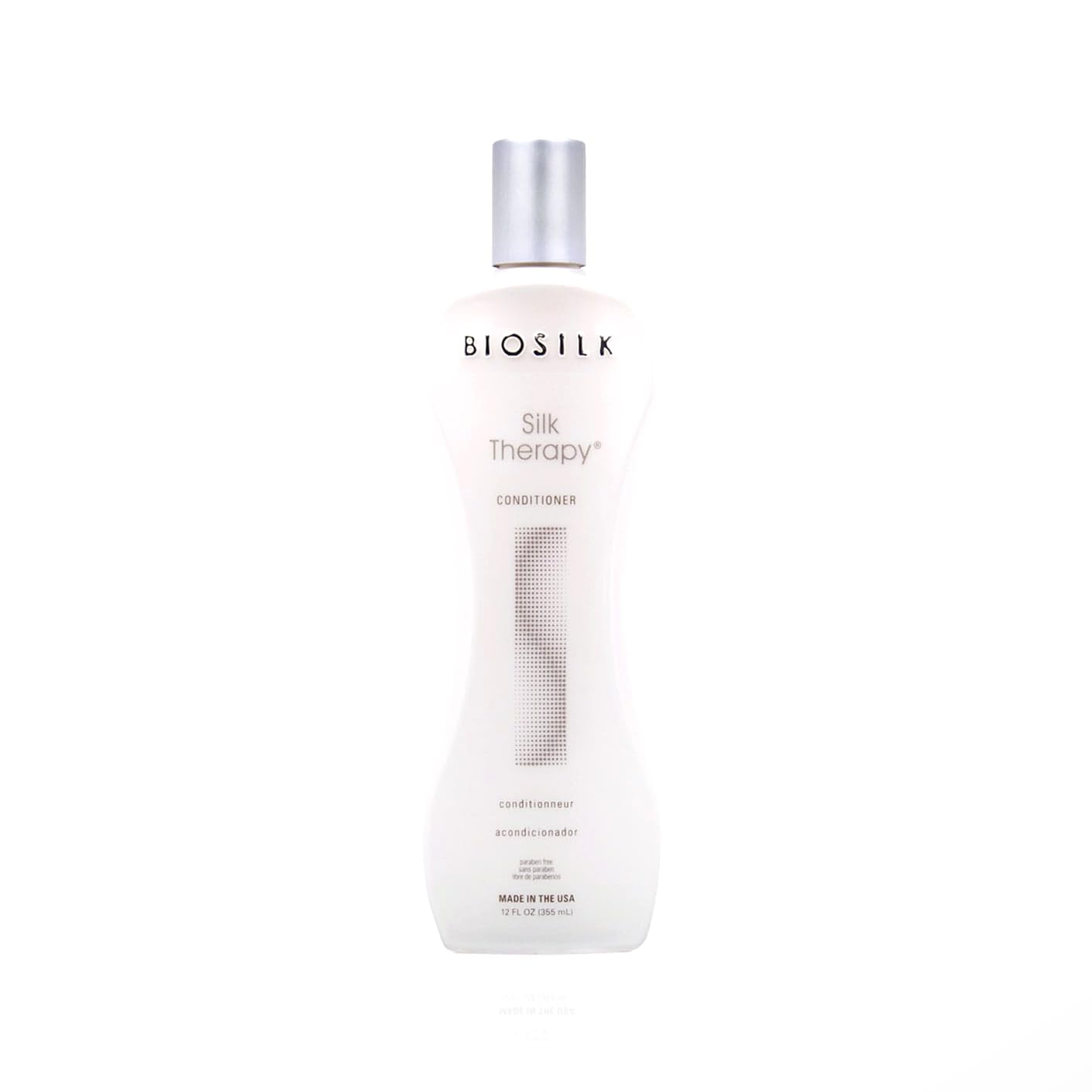 BioSilk Thérapie Soie en bouteille, douceur et brillance assurées.