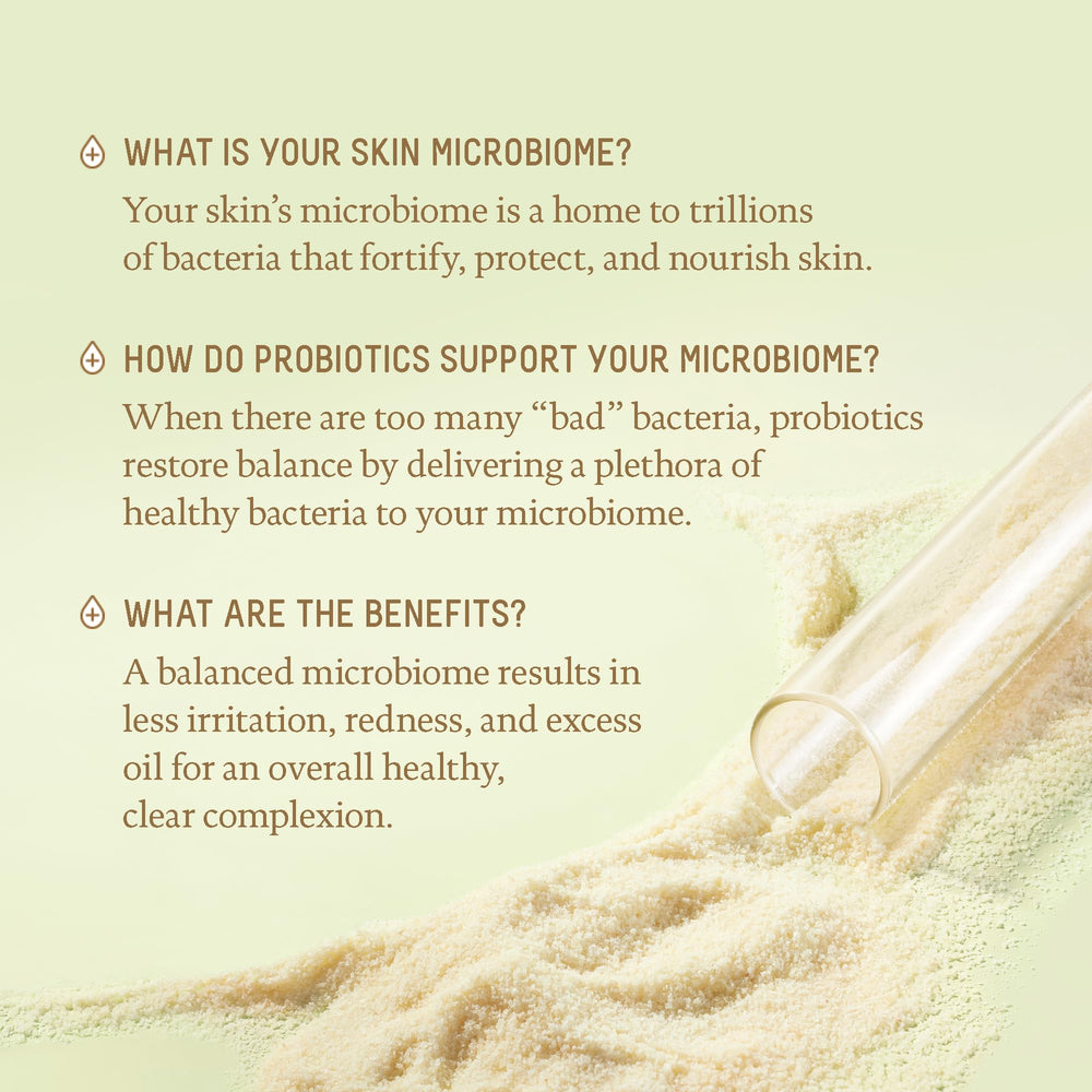 Biossance Application Quotidienne Probiotiques Visage: douceur et hydratation ciblées.