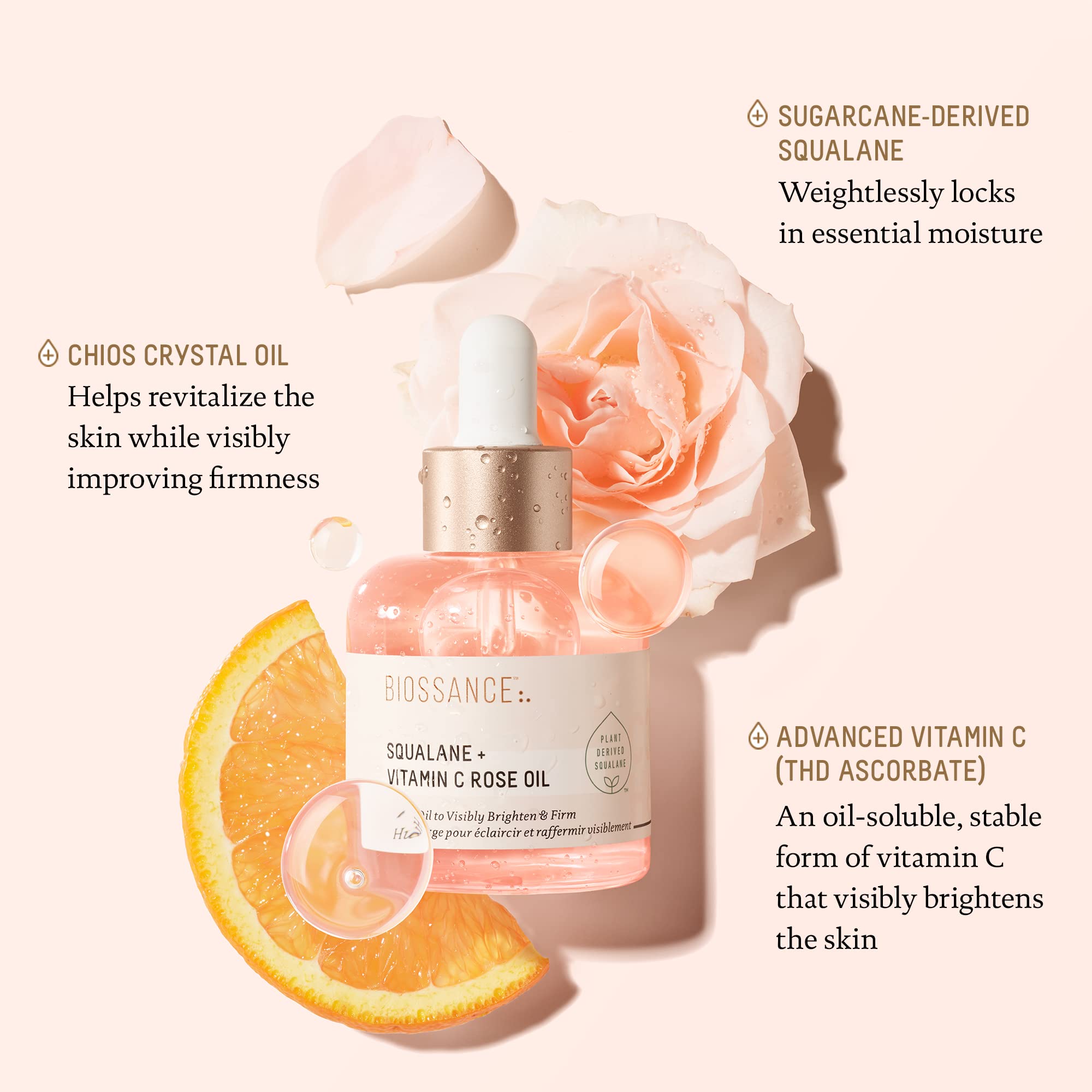 Huile BIOSSANCE au Chios Crystal Oil – effet raffermissant et revitalisant du visage.
