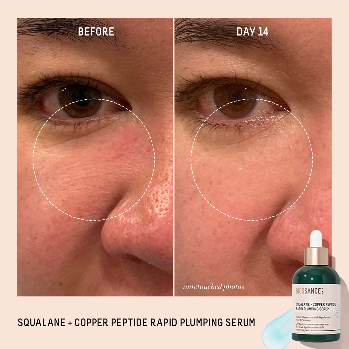 BIOSSANCE – peptides cuivrés végan ajoutant douceur et potentiel repulpant.