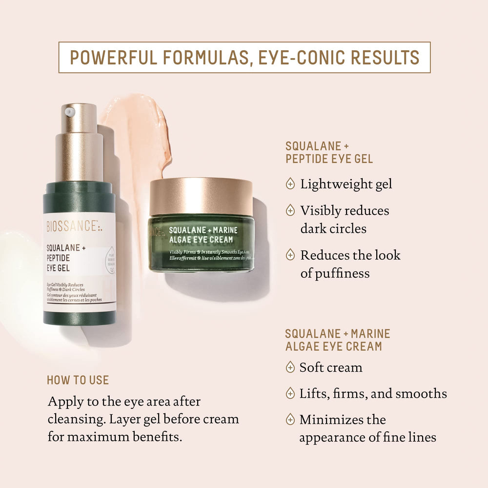 BIOSSANCE crème yeux, hyaluronique, hydratation immédiate et peau repulpée