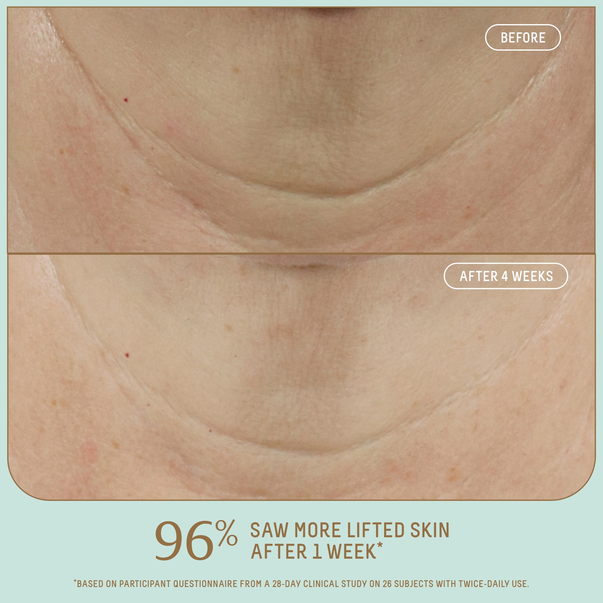 Texture soyeuse du Biossance Squalane + Firm & Lift sur peau lisse.