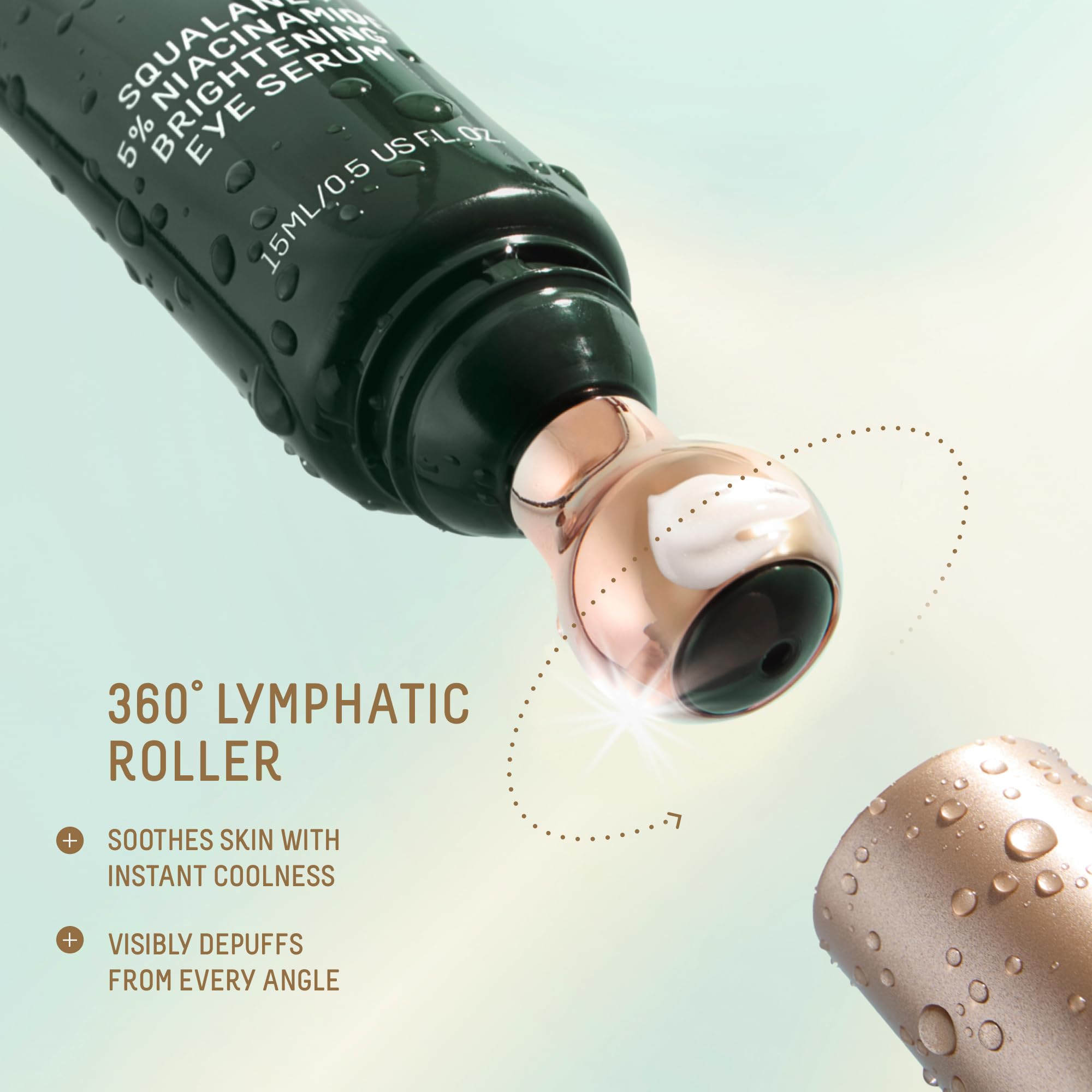 Bille en acier inoxydable offrant un massage frais autour des yeux.