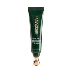 Sérum contour des yeux Biossance avec bille en acier pour massage rafraîchissant et hydratant.