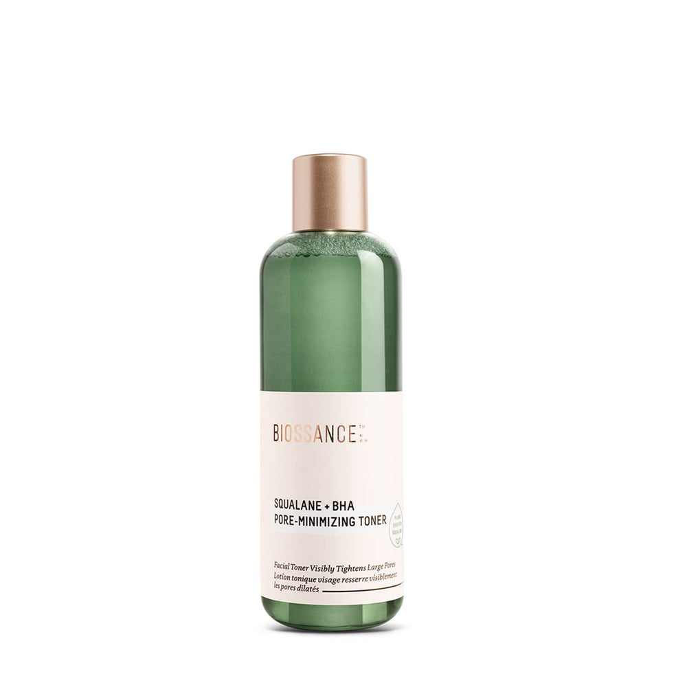 Biossance Squalane BHA Toner en bouteille, reduit les pores et rafraichit la peau.