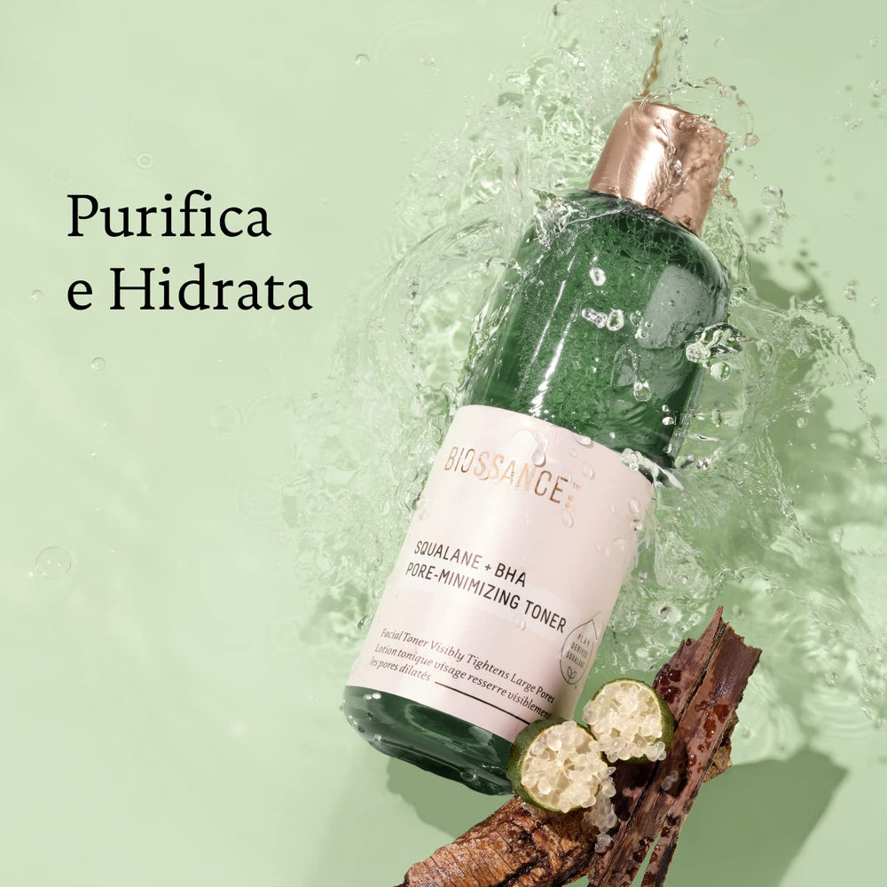Tonique Biossance Squalane BHA, exfoliation douce sur la peau.