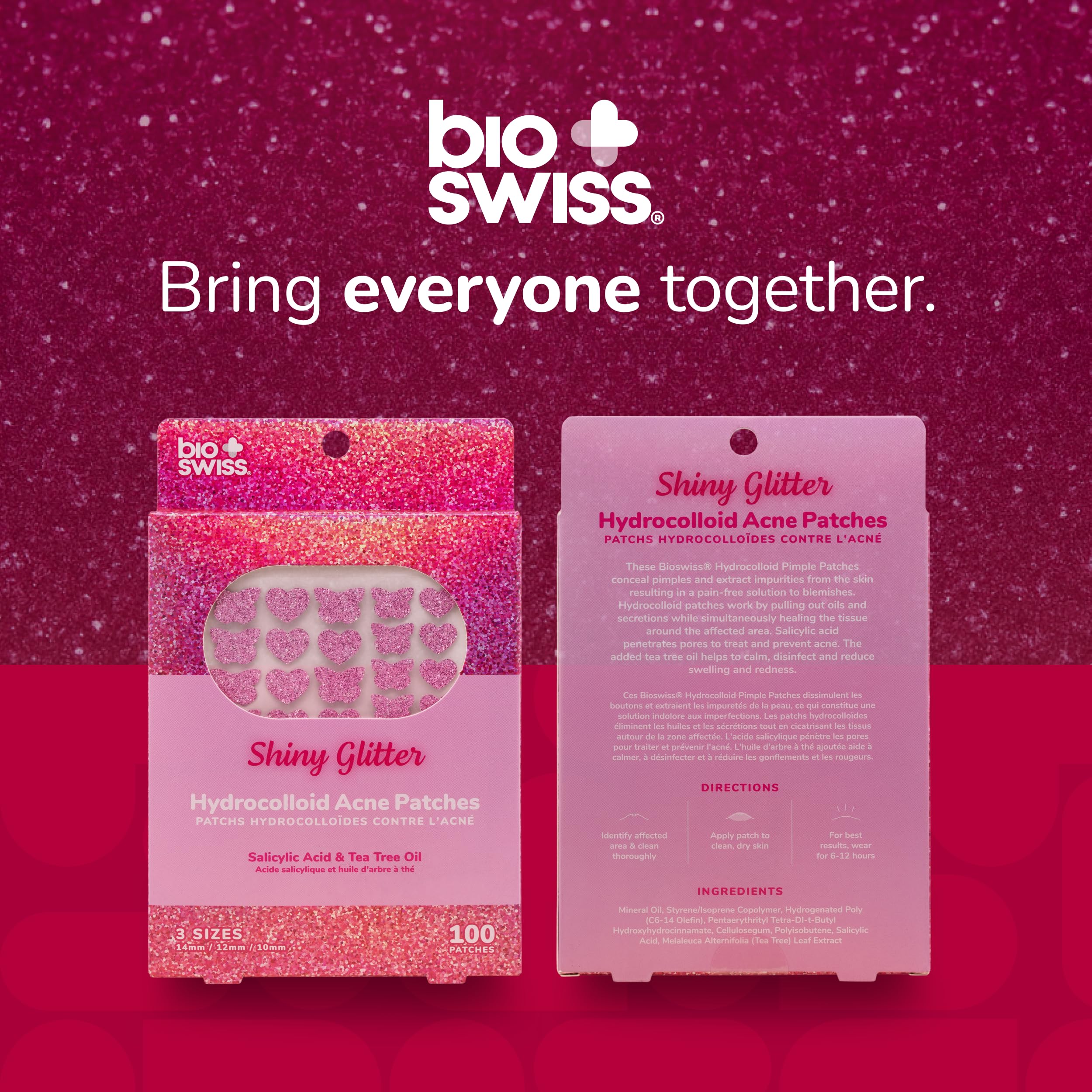 BioSwiss pansements acné 100 pièces, approvisionnement durable pour soin des boutons.
