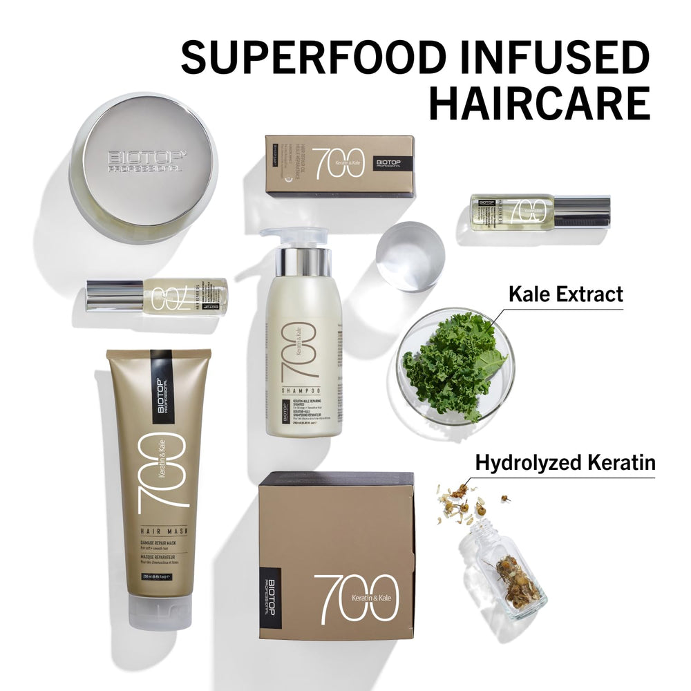 Biotop Professional 700 Kératine + Kale, ingrédients clés kératine et vitamine E