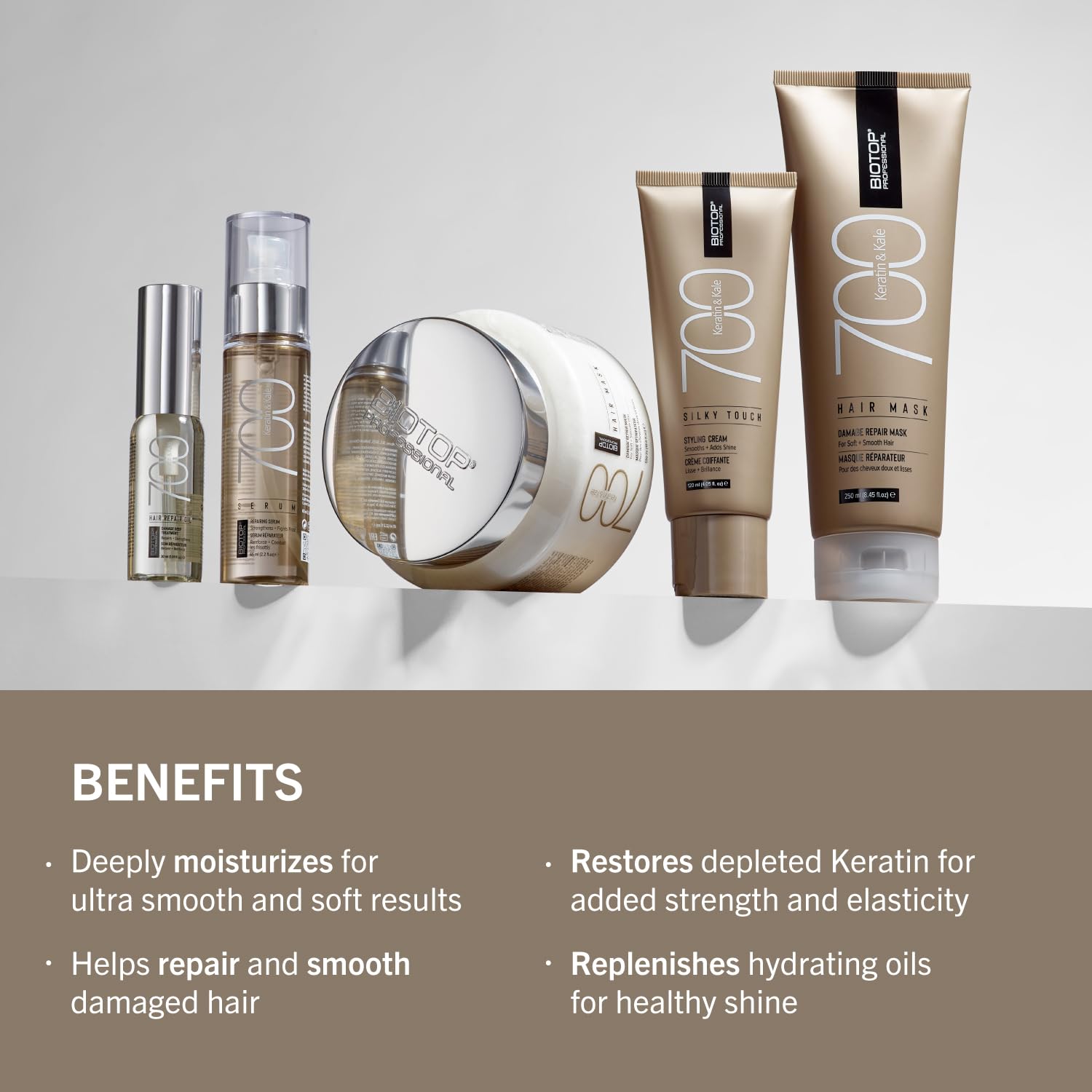 Biotop Professional 700 Kératine + Kale, texture crème prête en 30 secondes