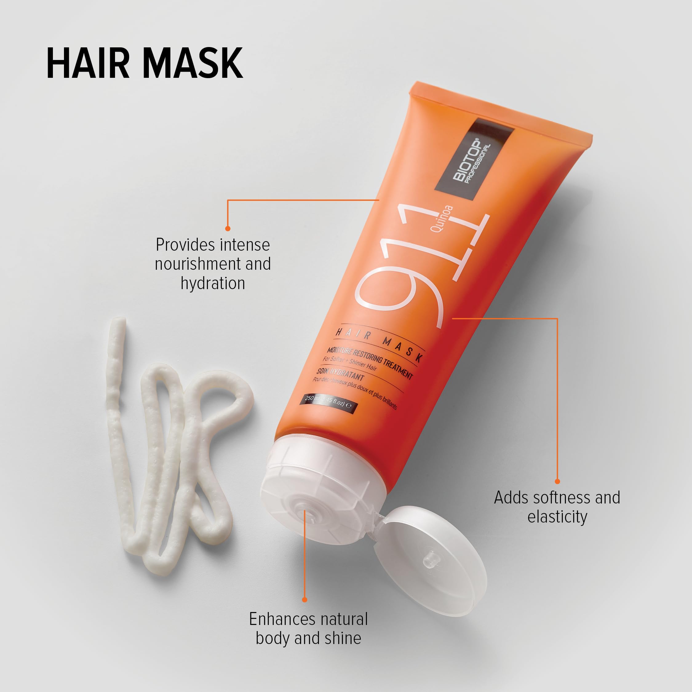Application du masque Biotop sur cheveux propres et humides