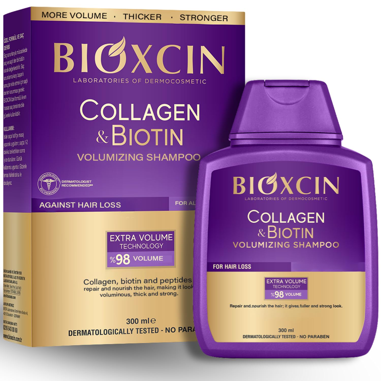 BIOXCIN Shampoing collagene-biotine en bouteille pour plus de volume