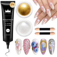 BISHENGYF gel 3D pour ongles, kit complet, création durable et précise