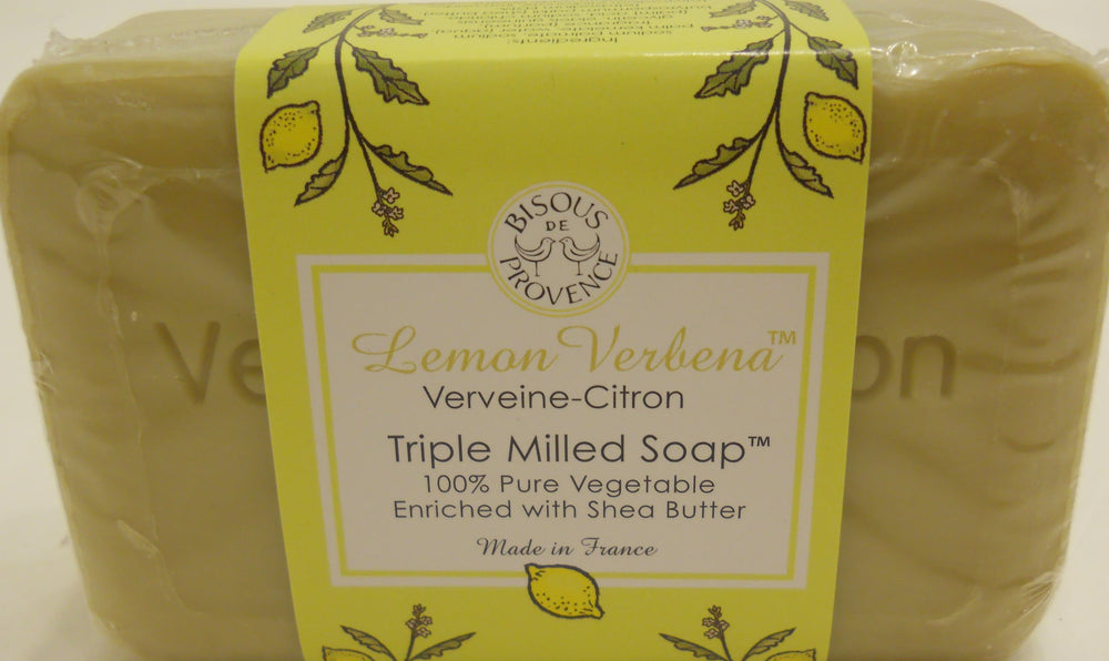 Savon verveine citron Bisous De Provence, texture riche et lavage doux.