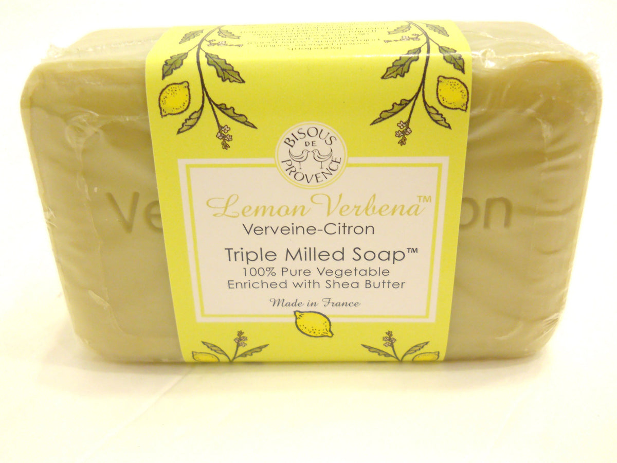 Bisous De Provence savon verveine citron, détail triple mill, longue durée.