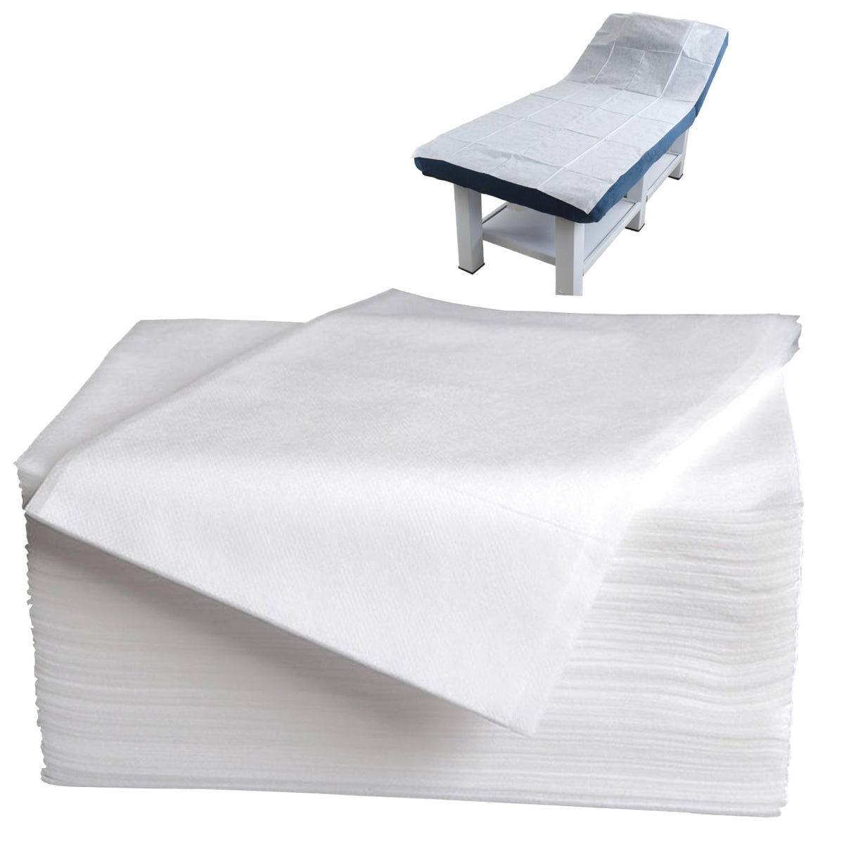 Biubumtu draps jetables pour table de massage, blanc et confortable.