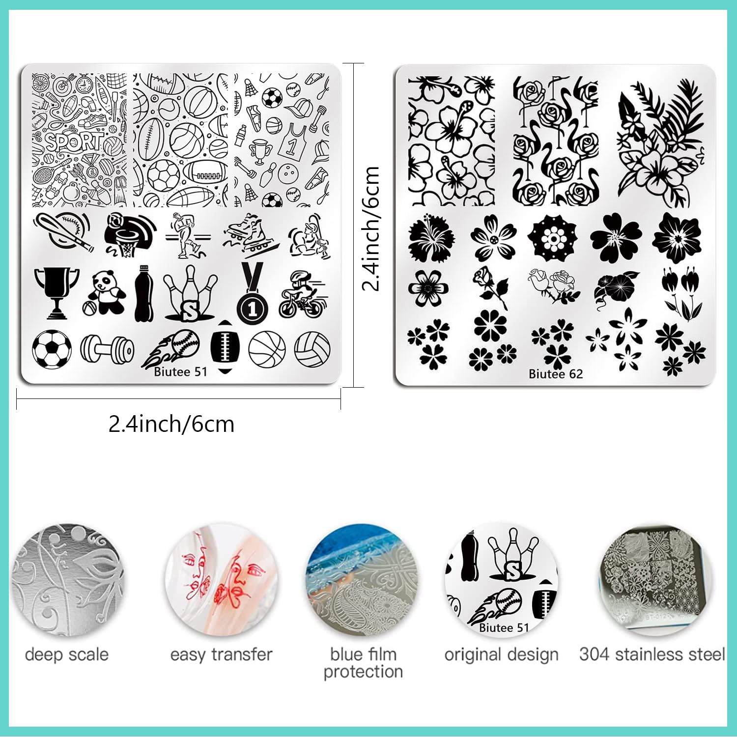 Biutee plaques stamping inox 304: durables et nettes.