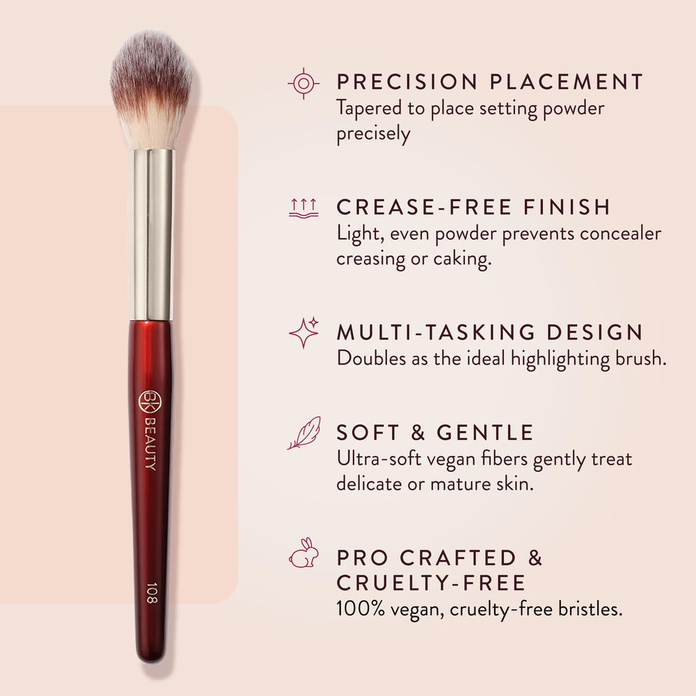BK Beauty 108 pinceau poudre précision sous-oeil – réglage précis des zones brillantes.