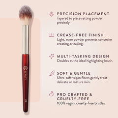 BK Beauty 108 pinceau poudre précision sous-oeil – réglage précis des zones brillantes.