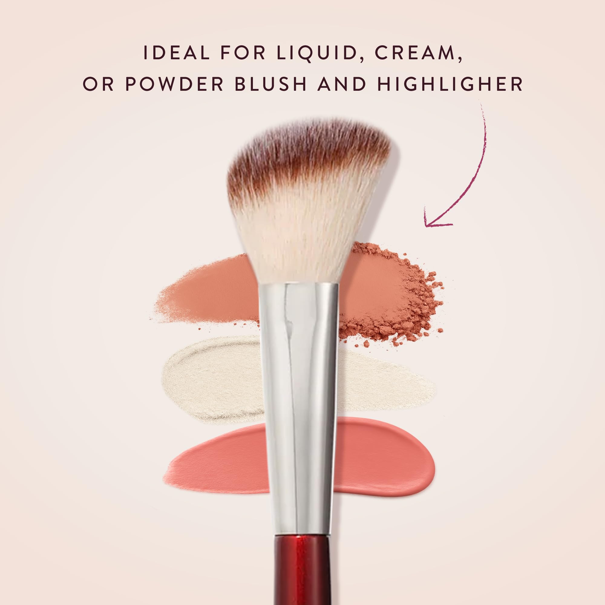 BK BEAUTY 112 pinceau-angle-visage-creme-blush idéal pour blush crème et poudre