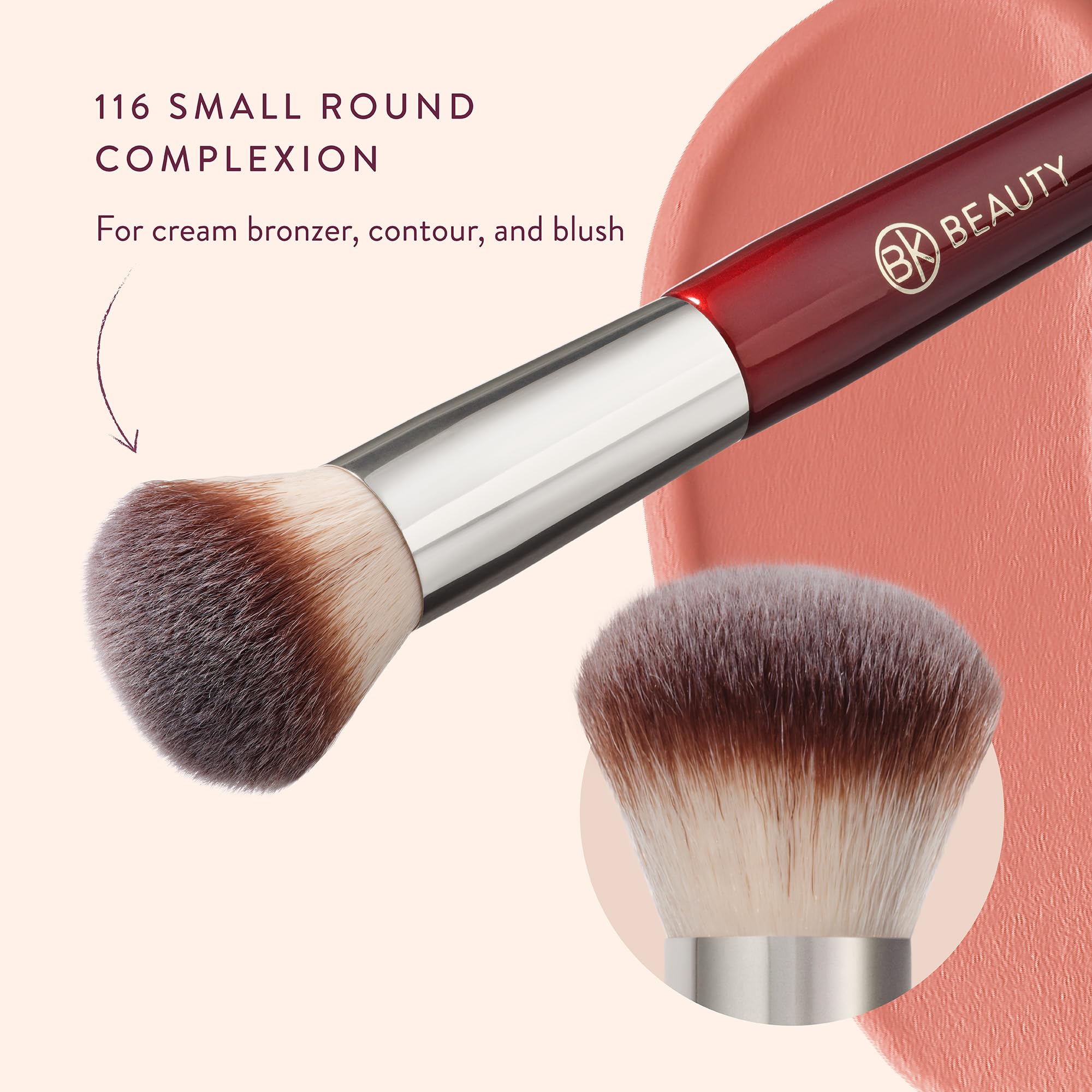 BK BEAUTY 116 pinceau compact rond pour blush crème — effet peau lisse