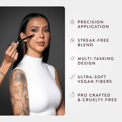 BK Beauty Nikki la Rose N16, pinceau polyvalent pour correcteur et maquillage précis.