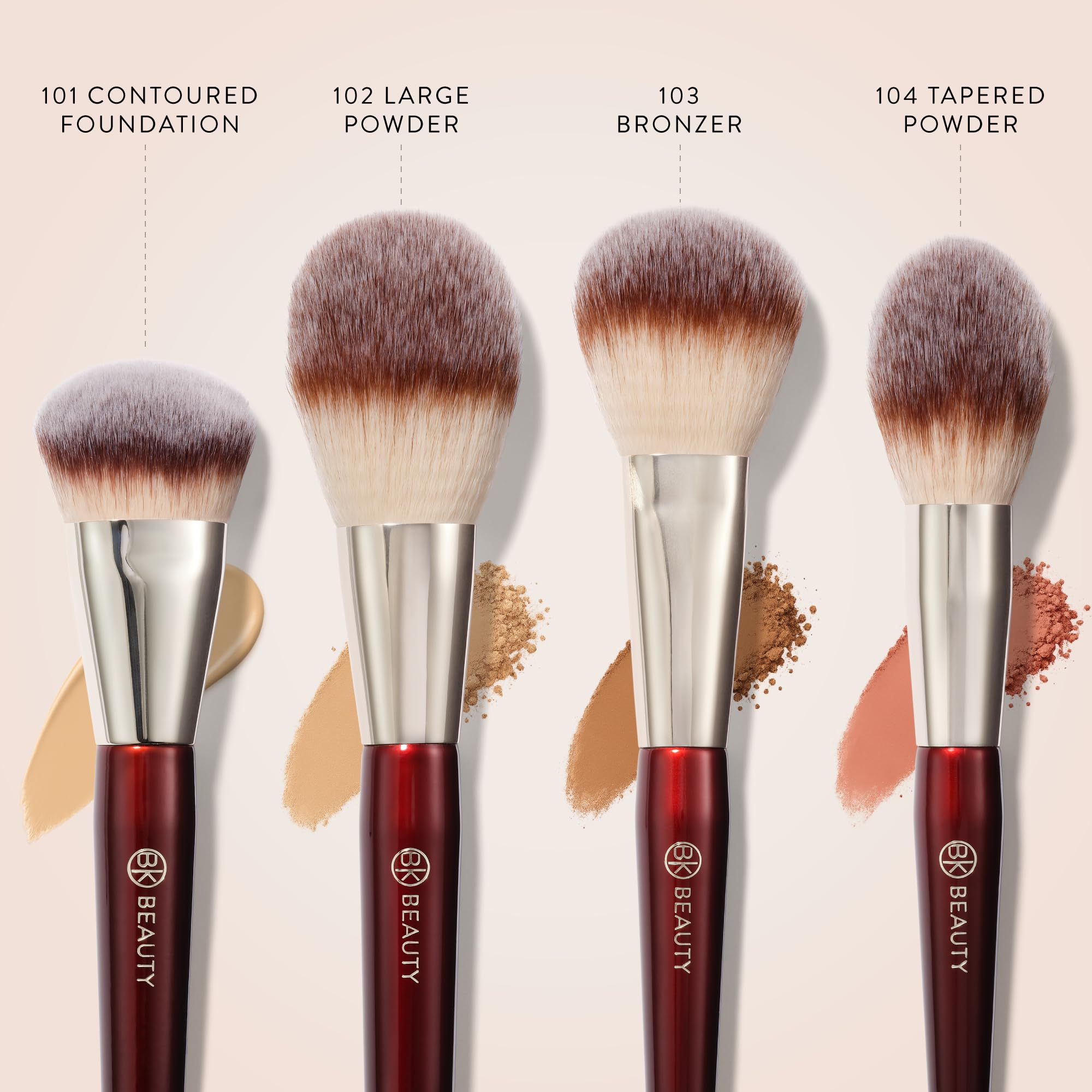 BK BEAUTY pinceau poudre conique pour précision sur les joues et le teint