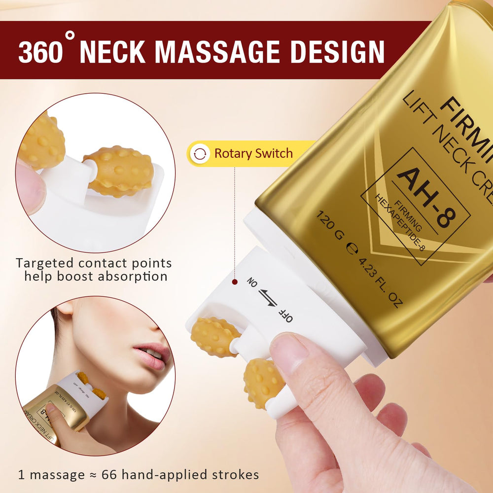 BKKTfBWK AH8 Crème Cou application mains facilitée pour lisser les contours du cou.