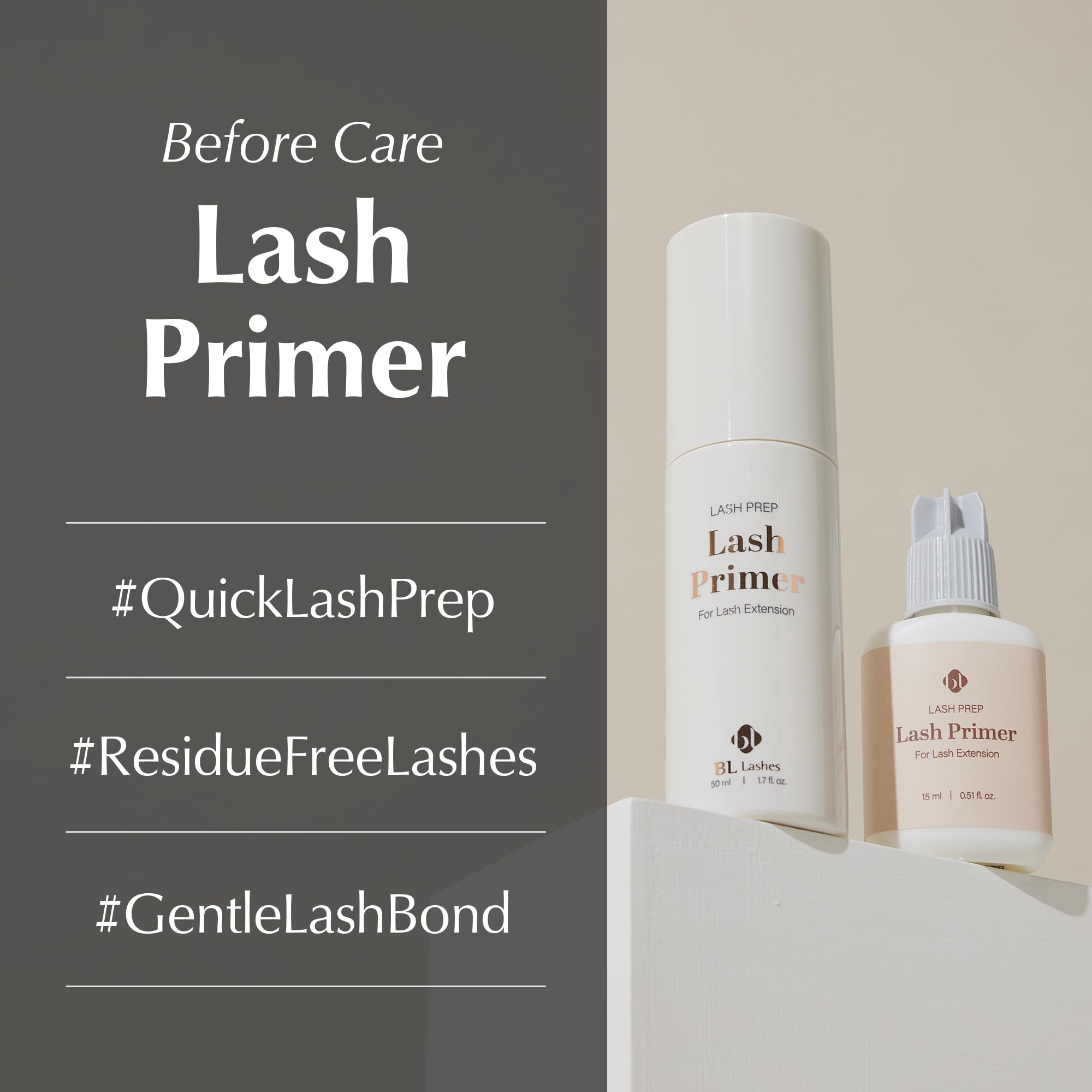 BL BL Lashes Primer – nettoyage des cils pour éliminer les huiles.