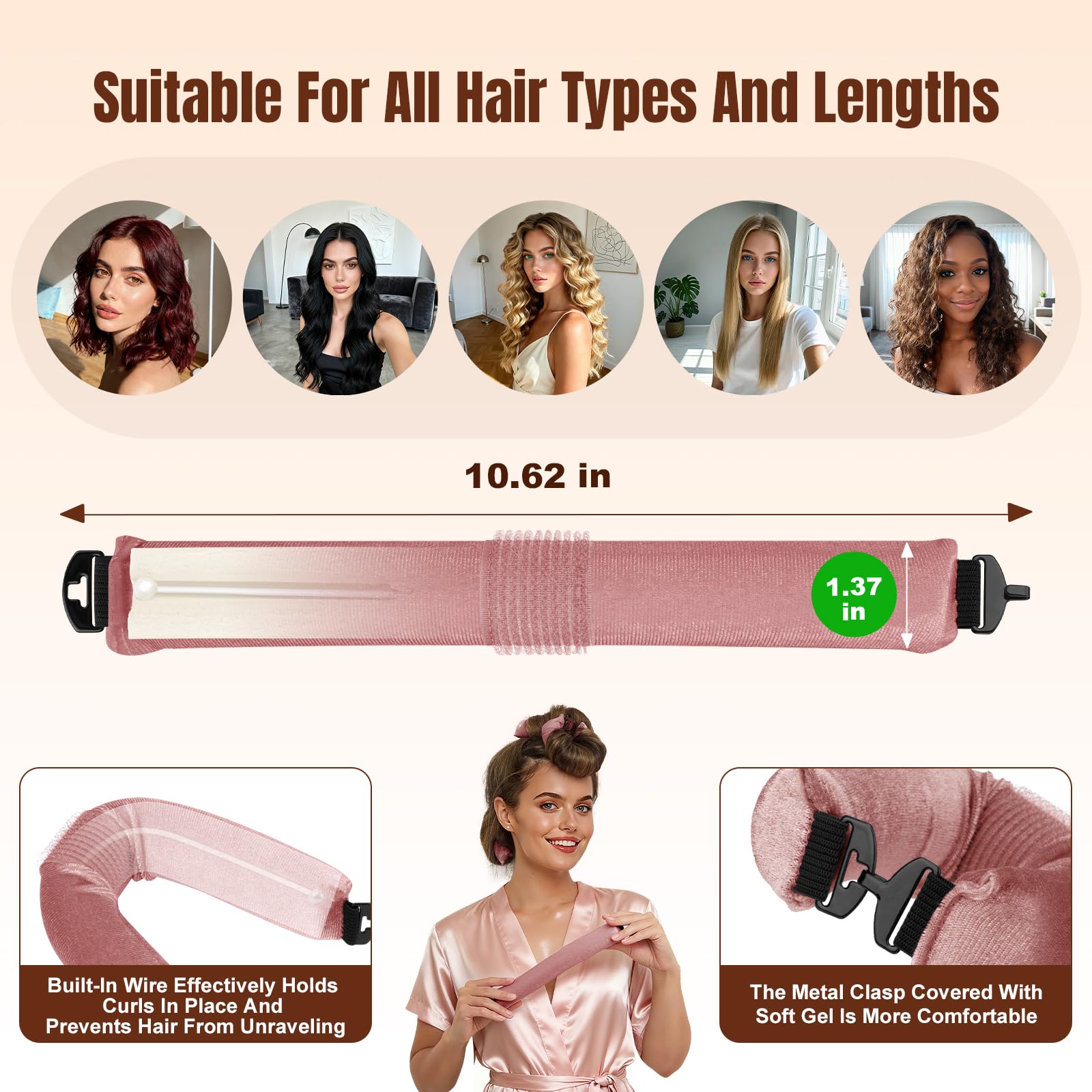 BLAAROOM rouleaux satin confort nuit idéal pour tous types de cheveux.