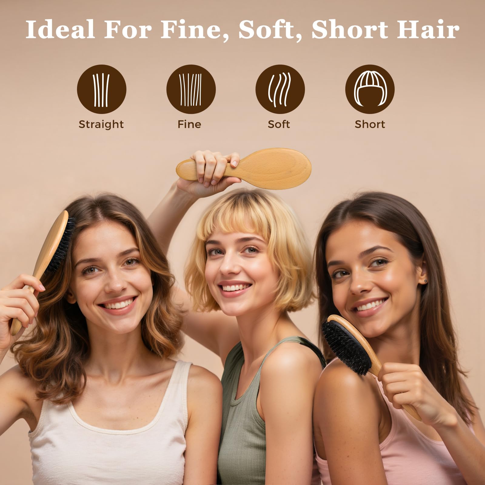 La brosse BLACK EGG convient particulièrement aux cheveux fins et sensibles.