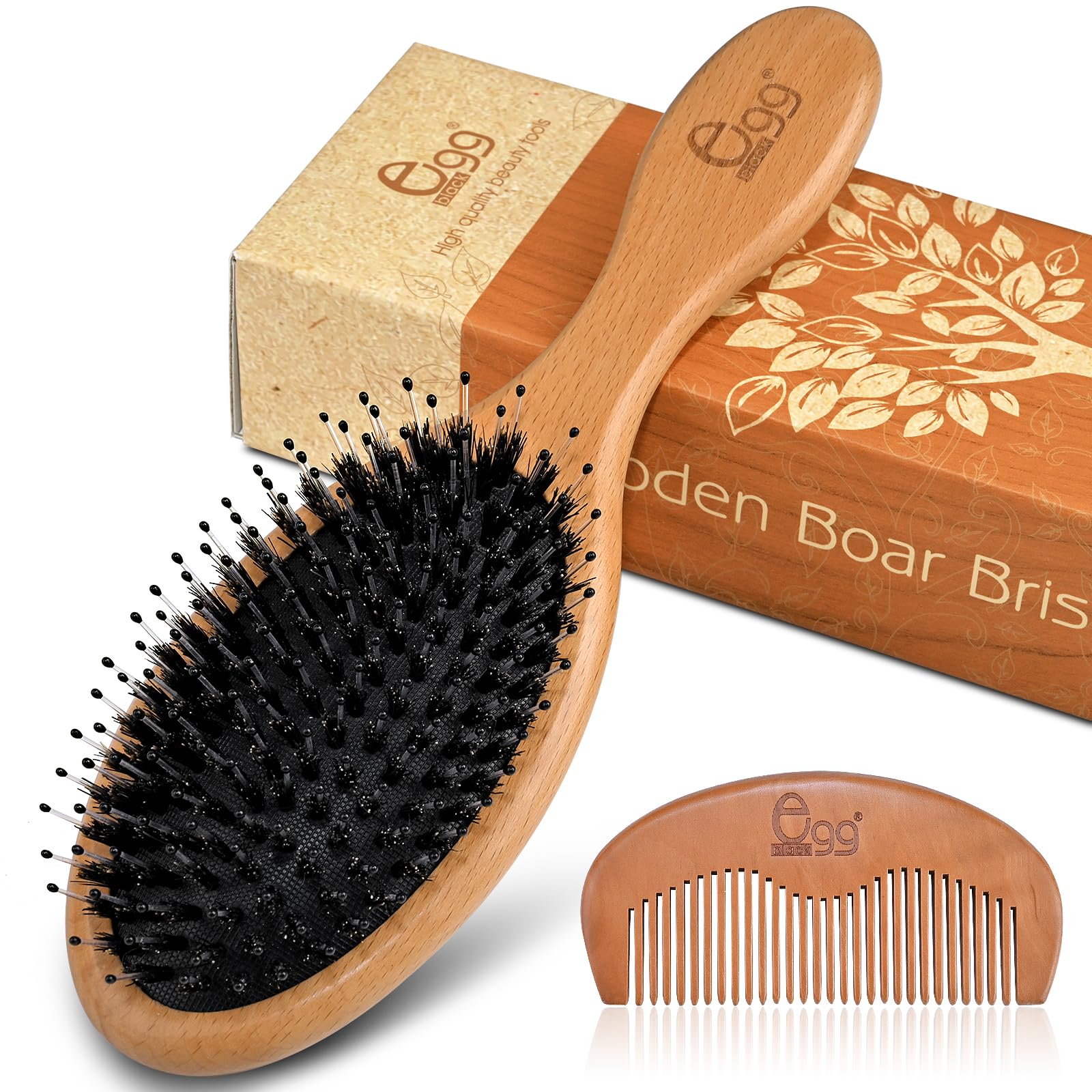 Brosse BLACK EGG pour cheveux mouillés: démêlage en douceur et soin.