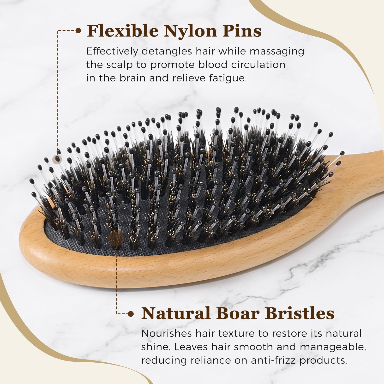 Brosse BLACK EGG pour cheveux secs: démêlage rapide et douceur.