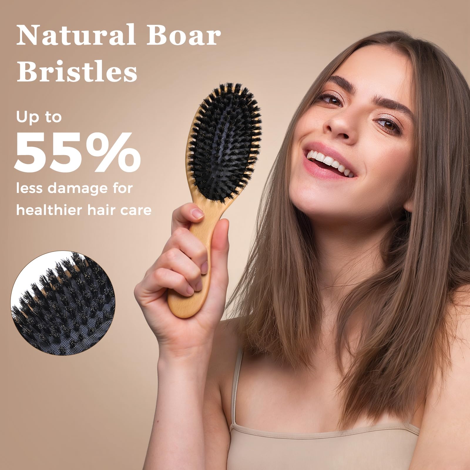 La brosse BLACK EGG stimule le cuir chevelu et protège les longueurs.