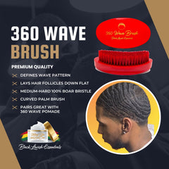 Brosse Black Lavish Essentials avec poils de sanglier doux pour un brossage agréable.
